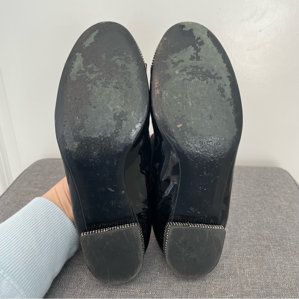 STUART WEITZMAN Cabot Flats Patent Leather Bow Studded - Black Size 6.5 - Picture 9 of 9